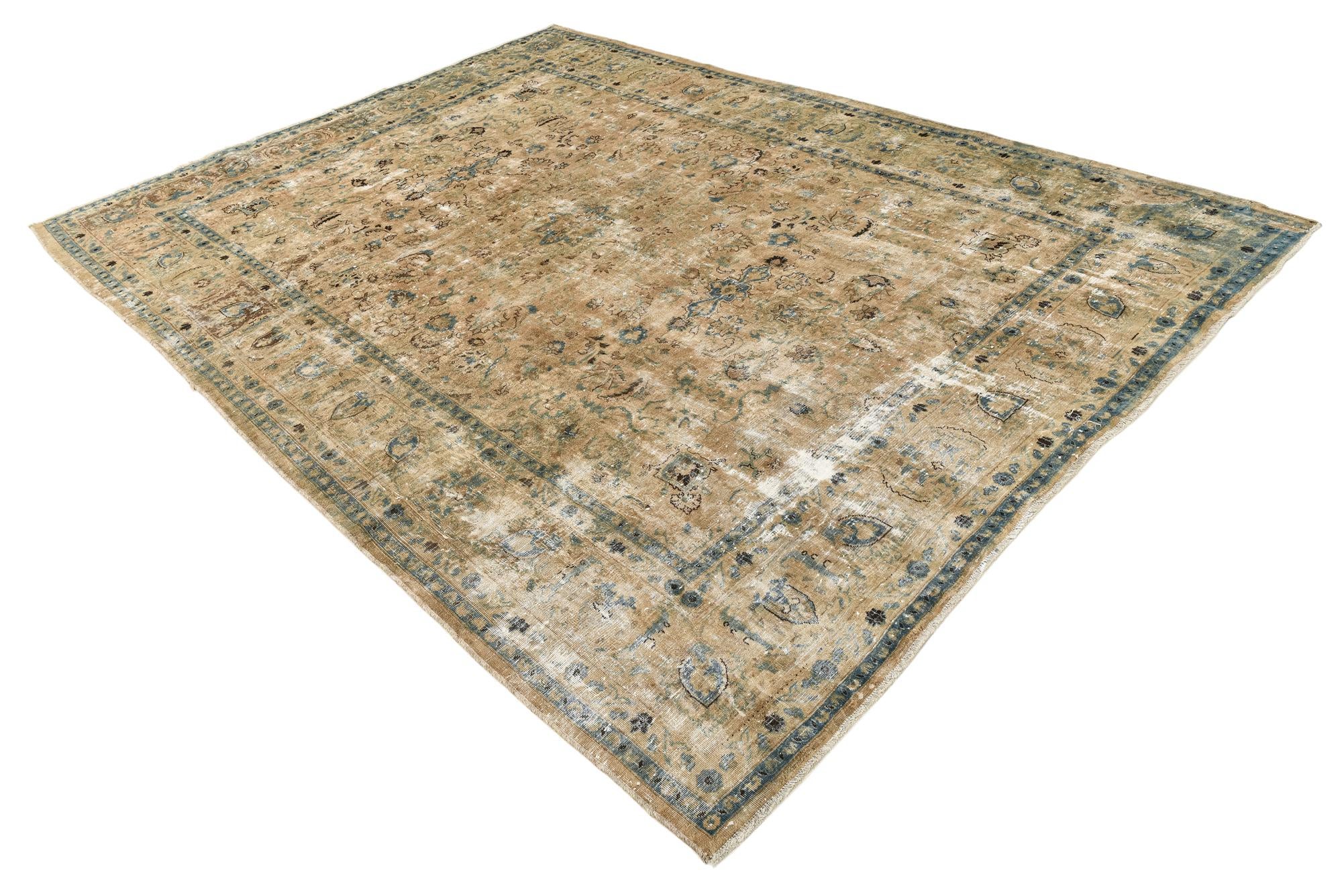 7' 10 x 11' Hand Knotted Ultra Vintage Persian Wool Rug