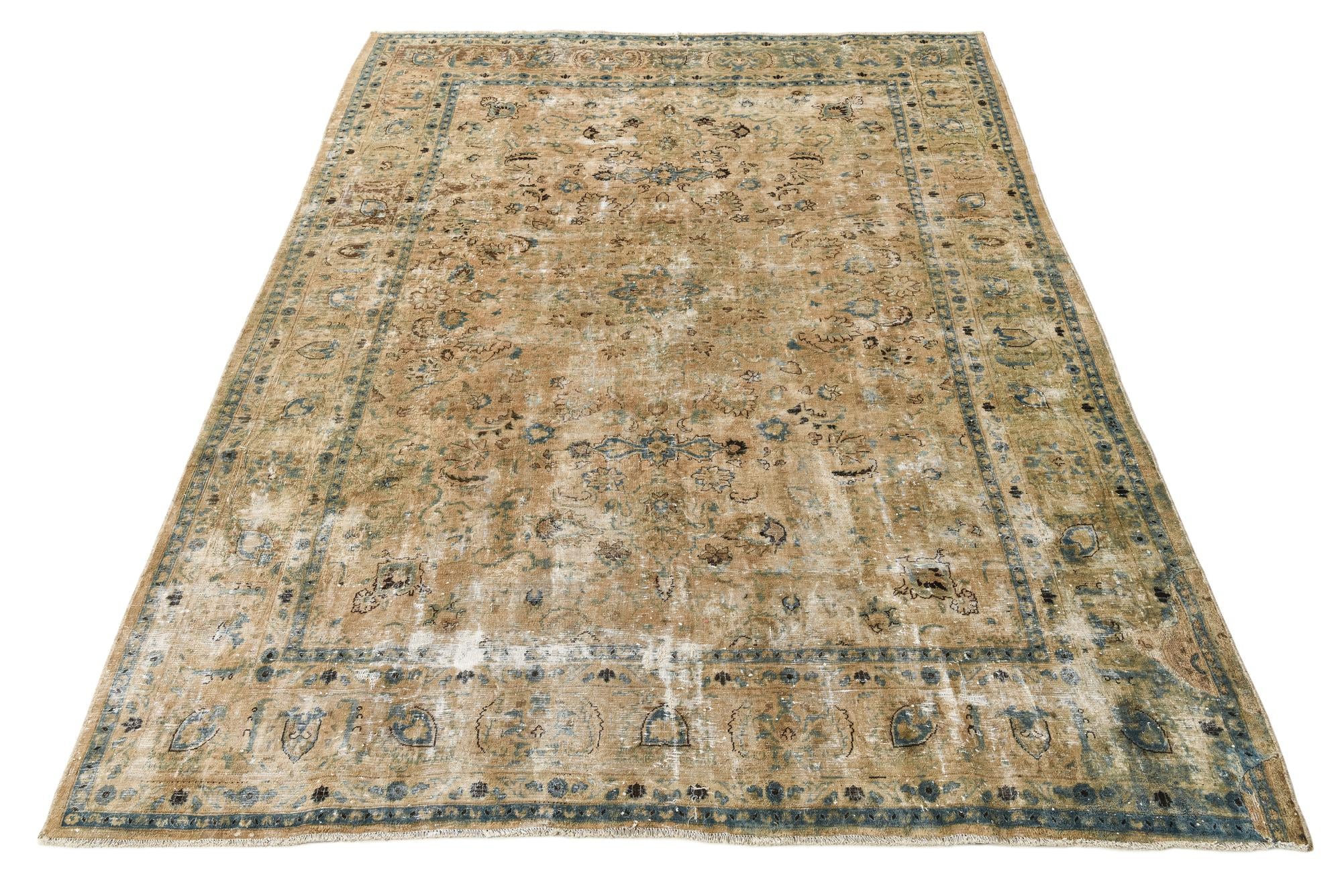 7' 10 x 11' Hand Knotted Ultra Vintage Persian Wool Rug