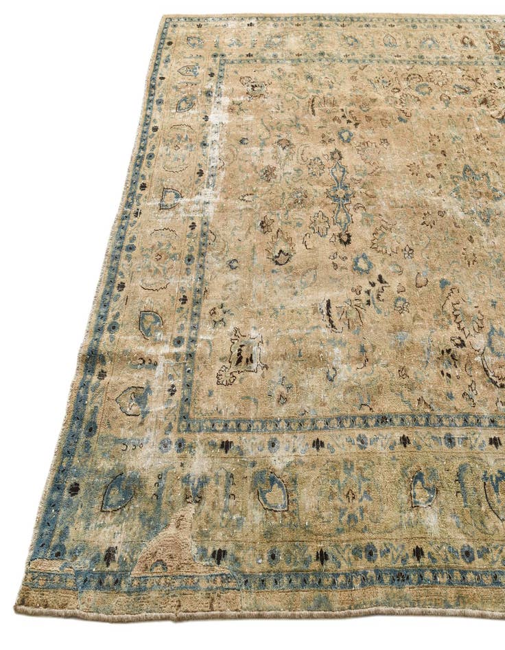 Detail image of 7' 10 x 11'  Hand Knotted Ultra Vintage Persian Wool Rug