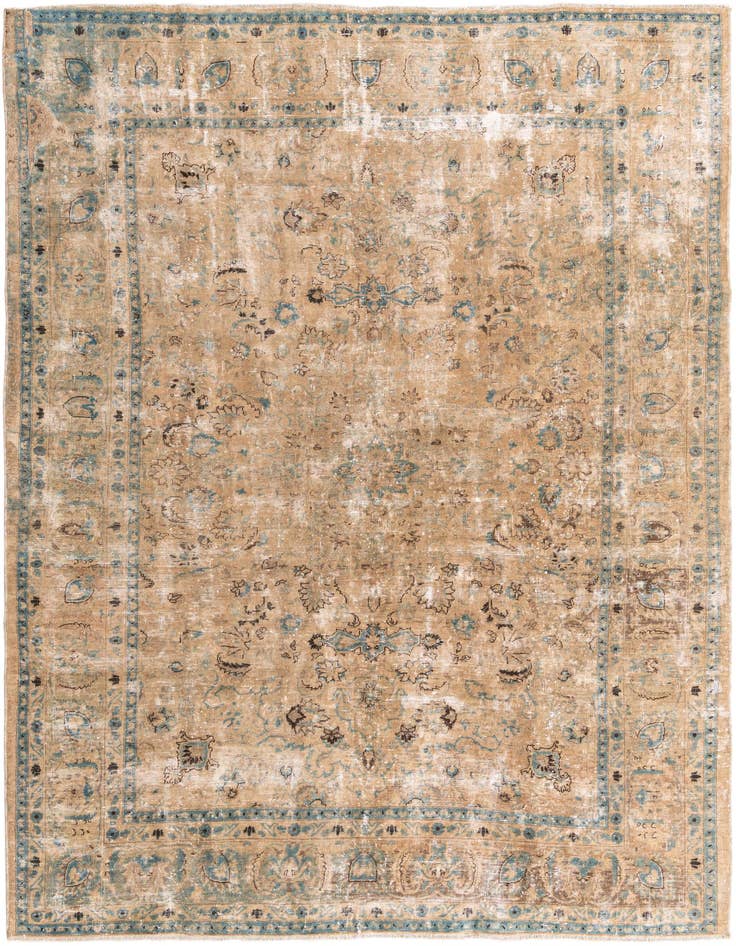 Detail image of 7' 10 x 11' Hand Knotted Ultra Vintage Persian Wool Rug