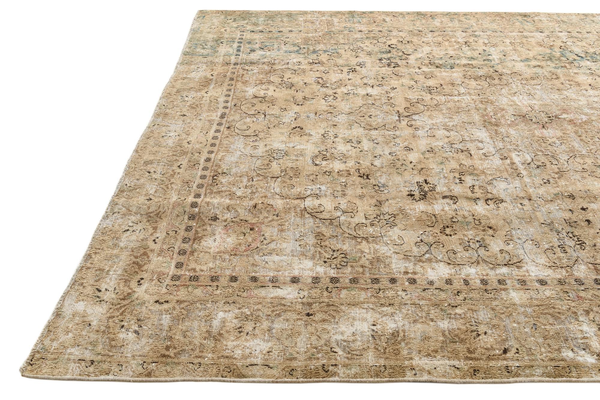 9' 1 x 11' 10 Hand Knotted Ultra Vintage Persian Wool Rug