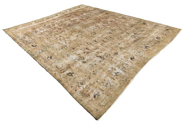 9' 8 x 11' 7 Hand Knotted Ultra Vintage Persian Wool Rug