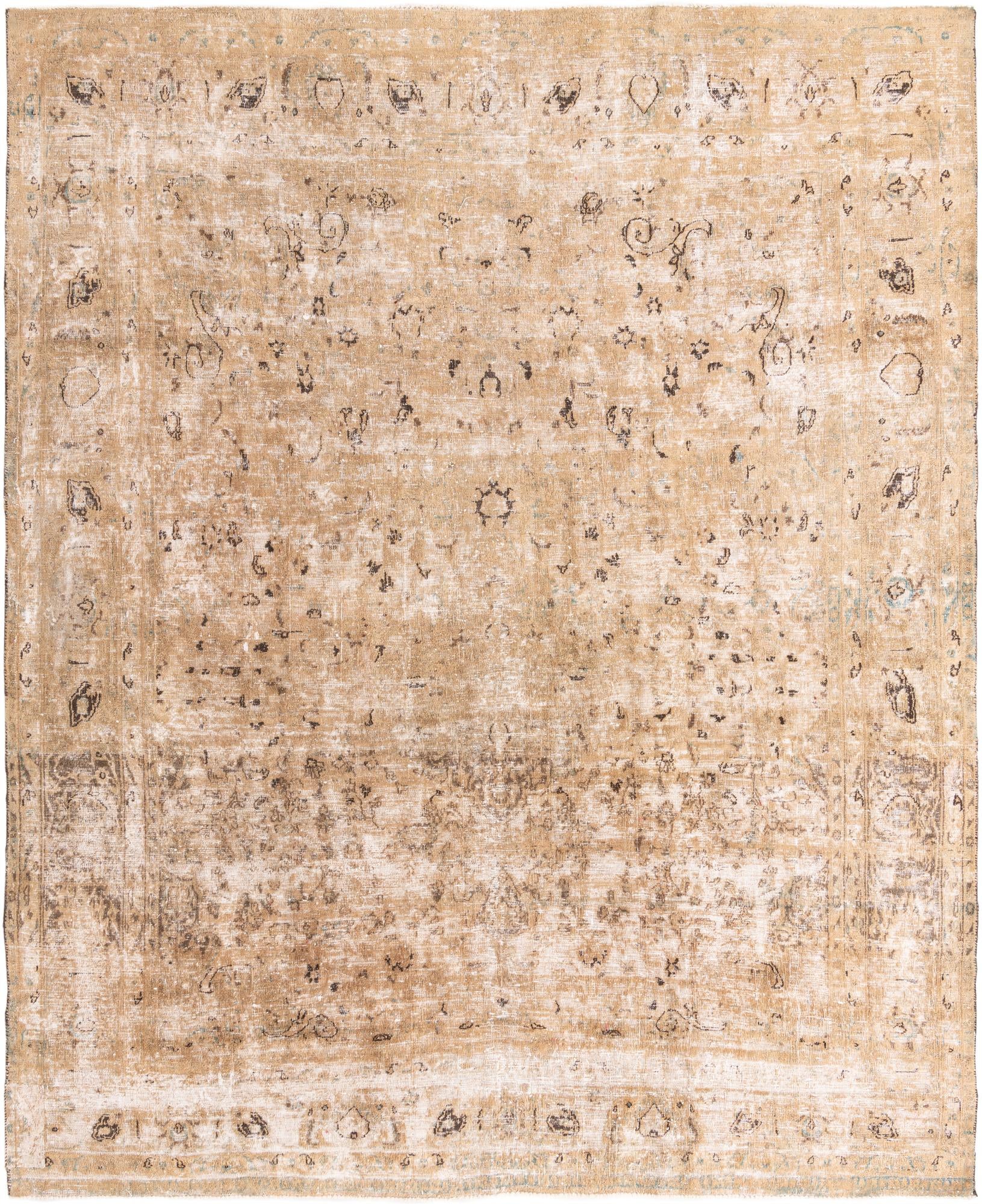 9' 8 x 11' 7 Hand Knotted Ultra Vintage Persian Wool Rug