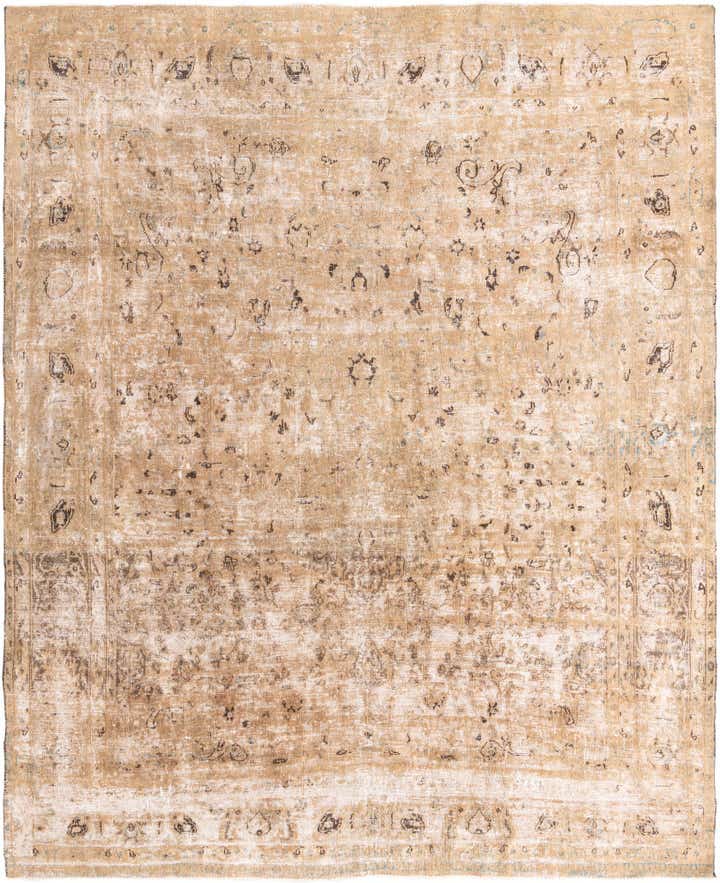 9' 8 x 11' 7 Hand Knotted Ultra Vintage Persian Wool Rug