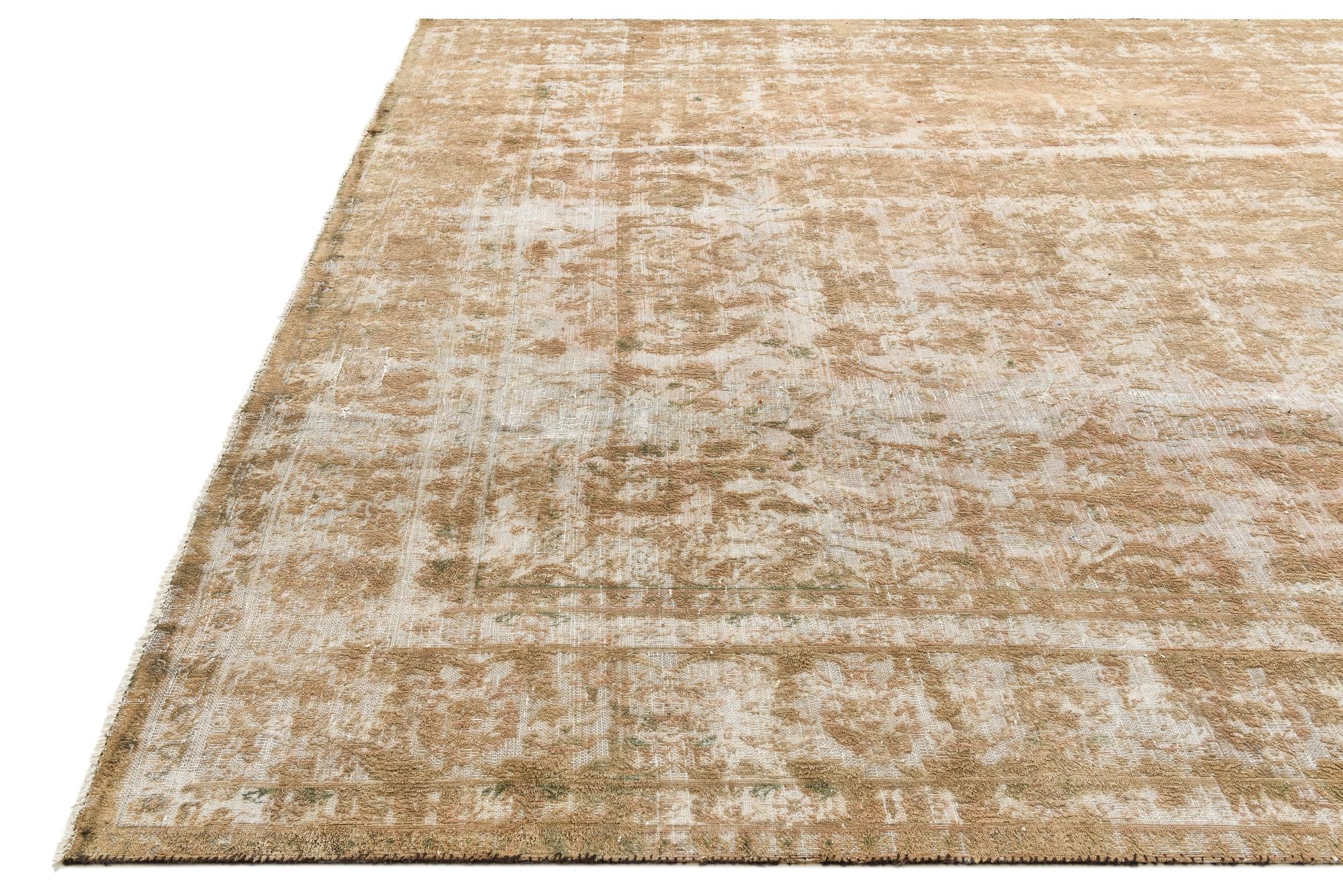 9' 5 x 13' Hand Knotted Ultra Vintage Persian Wool Rug