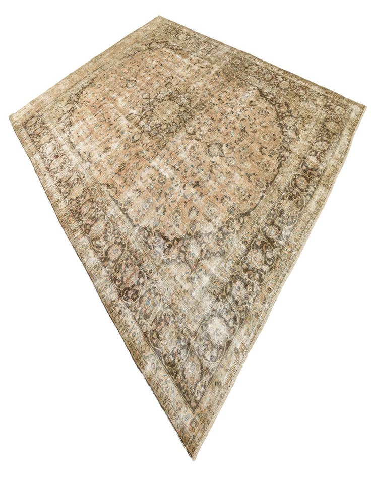 Detail image of 9' 7 x 12' 8  Hand Knotted Ultra Vintage Persian Wool Rug