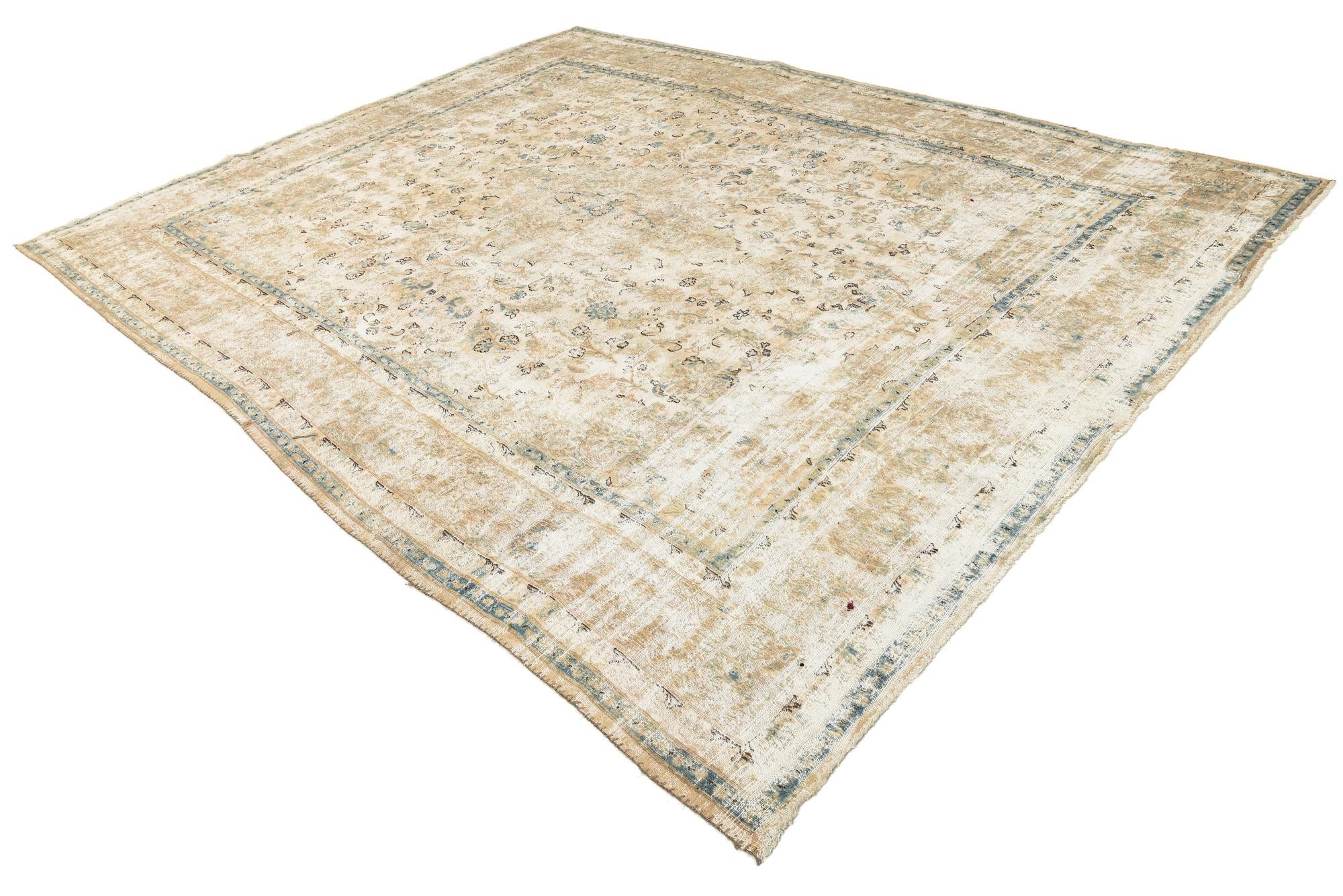 9' 6 x 12' 3 Hand Knotted Ultra Vintage Persian Wool Rug