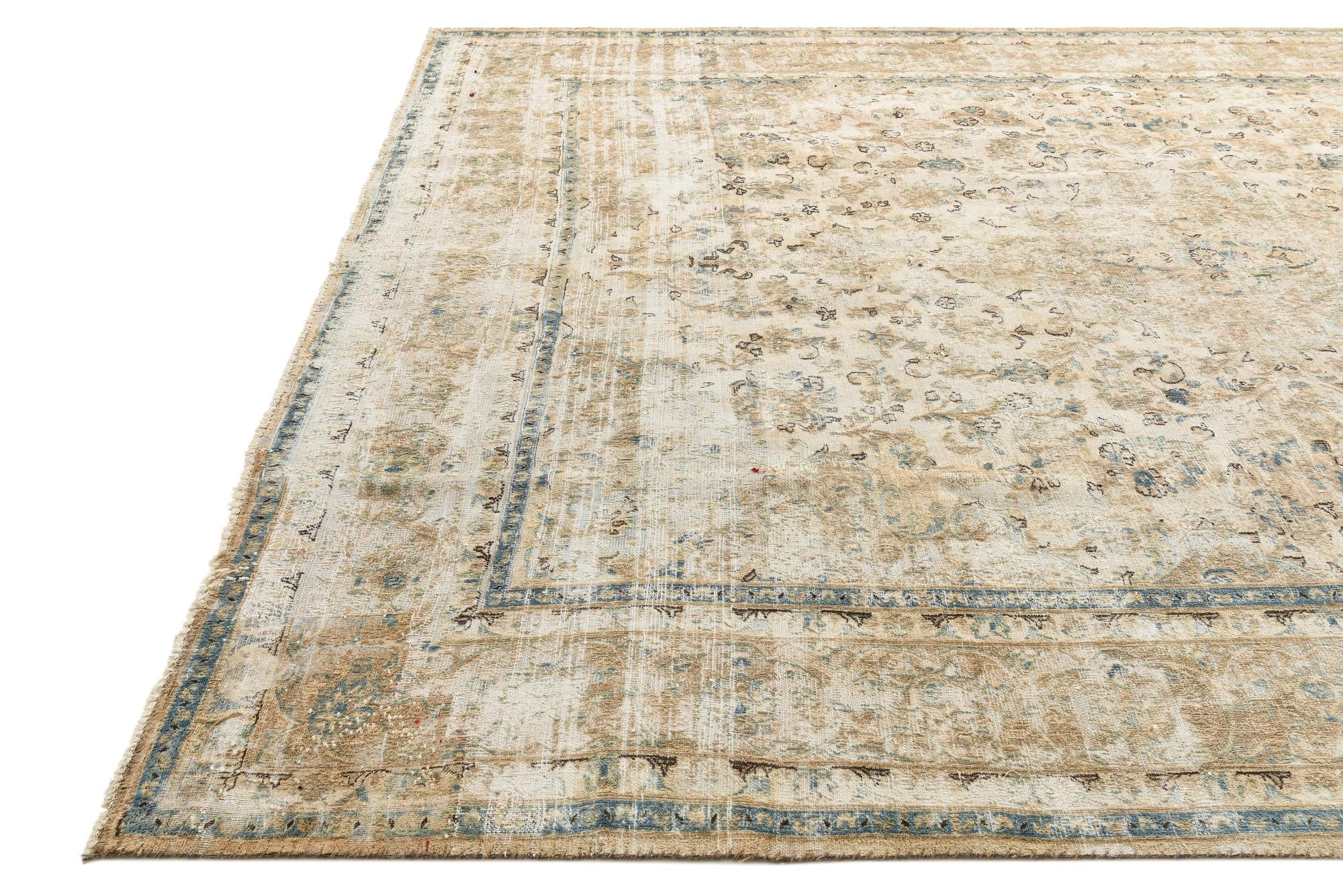 9' 6 x 12' 3 Hand Knotted Ultra Vintage Persian Wool Rug
