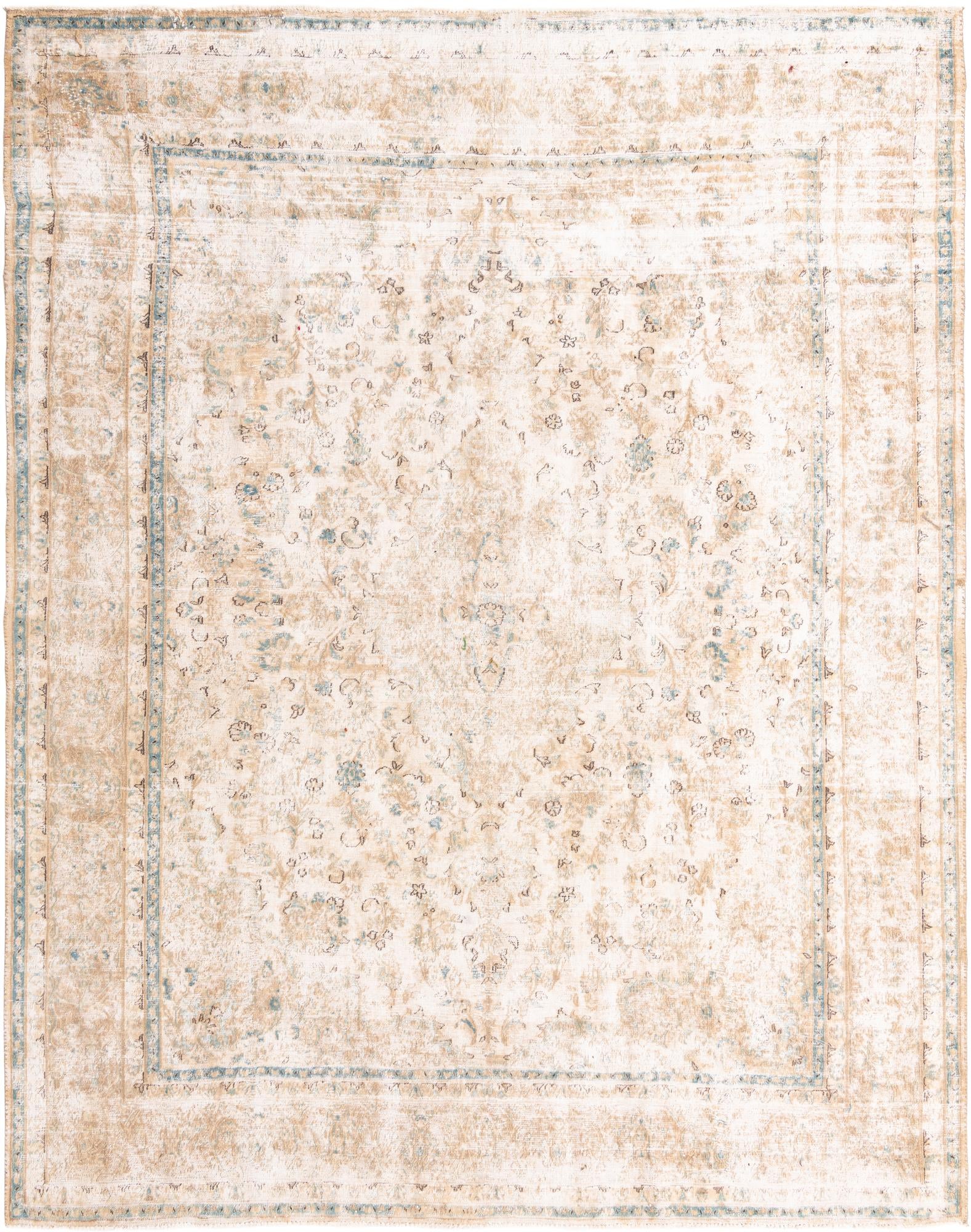 9' 6 x 12' 3 Hand Knotted Ultra Vintage Persian Wool Rug