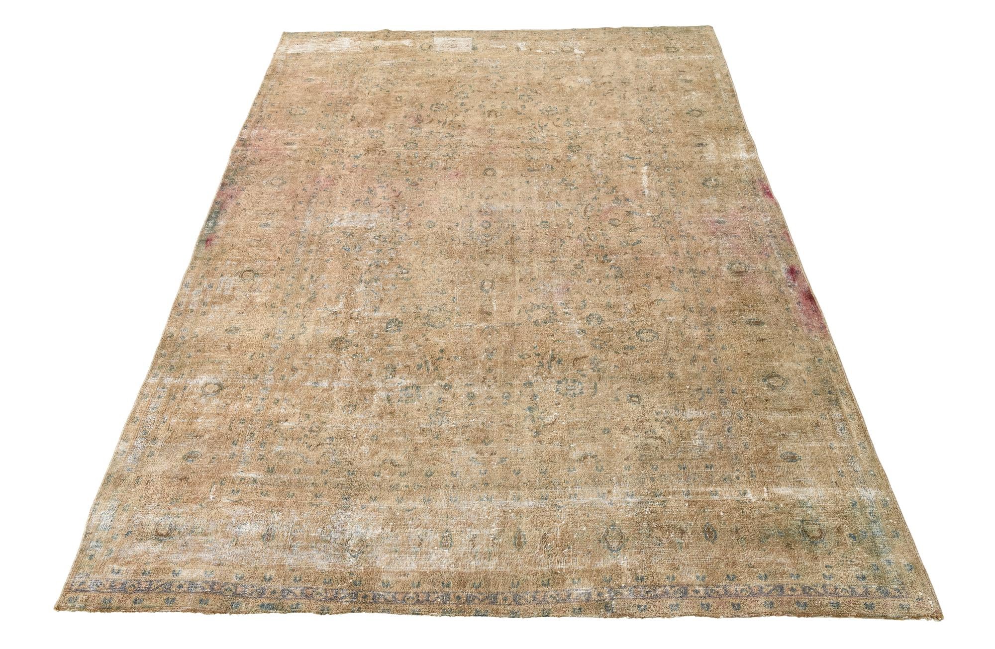 7' 9 x 11' 4 Hand Knotted Ultra Vintage Persian Wool Rug
