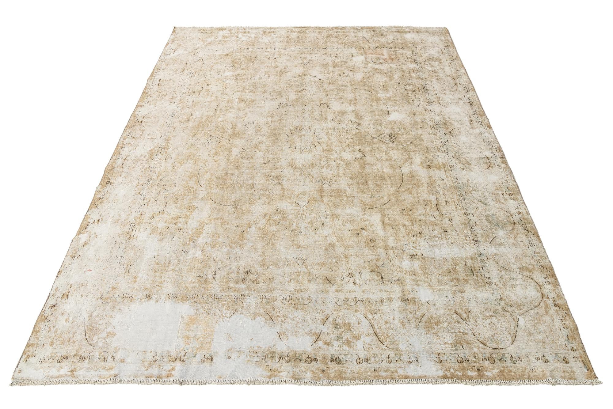 9' 9 x 12' 6 Hand Knotted Ultra Vintage Persian Wool Rug