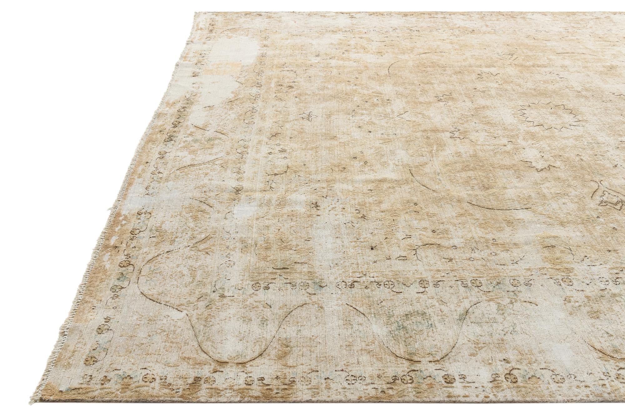9' 9 x 12' 6 Hand Knotted Ultra Vintage Persian Wool Rug