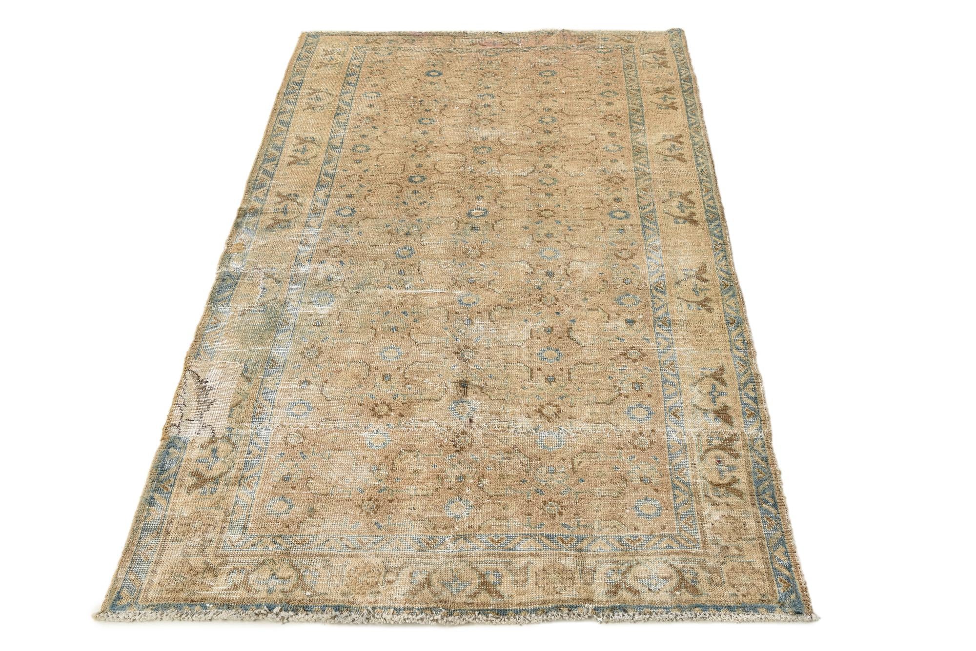 3' 9 x 6' 7 Hand Knotted Ultra Vintage Persian Wool Rug