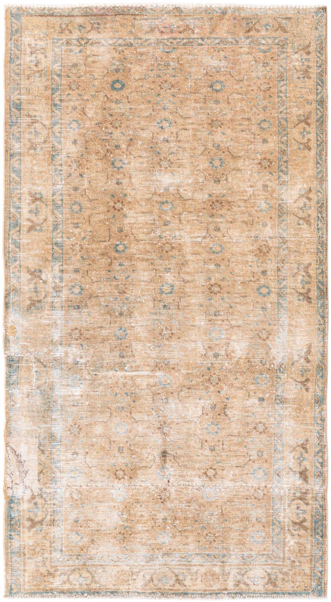 3' 9 x 6' 7 Hand Knotted Ultra Vintage Persian Wool Rug