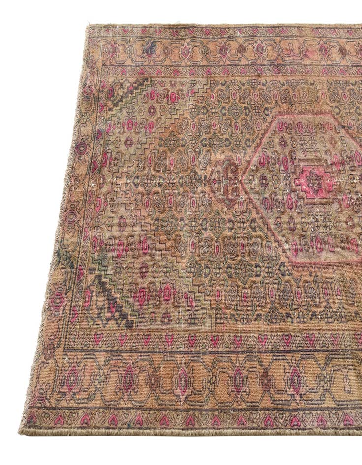 Detail image of 4' 2 x 6' 5  Hand Knotted Ultra Vintage Persian Wool Rug
