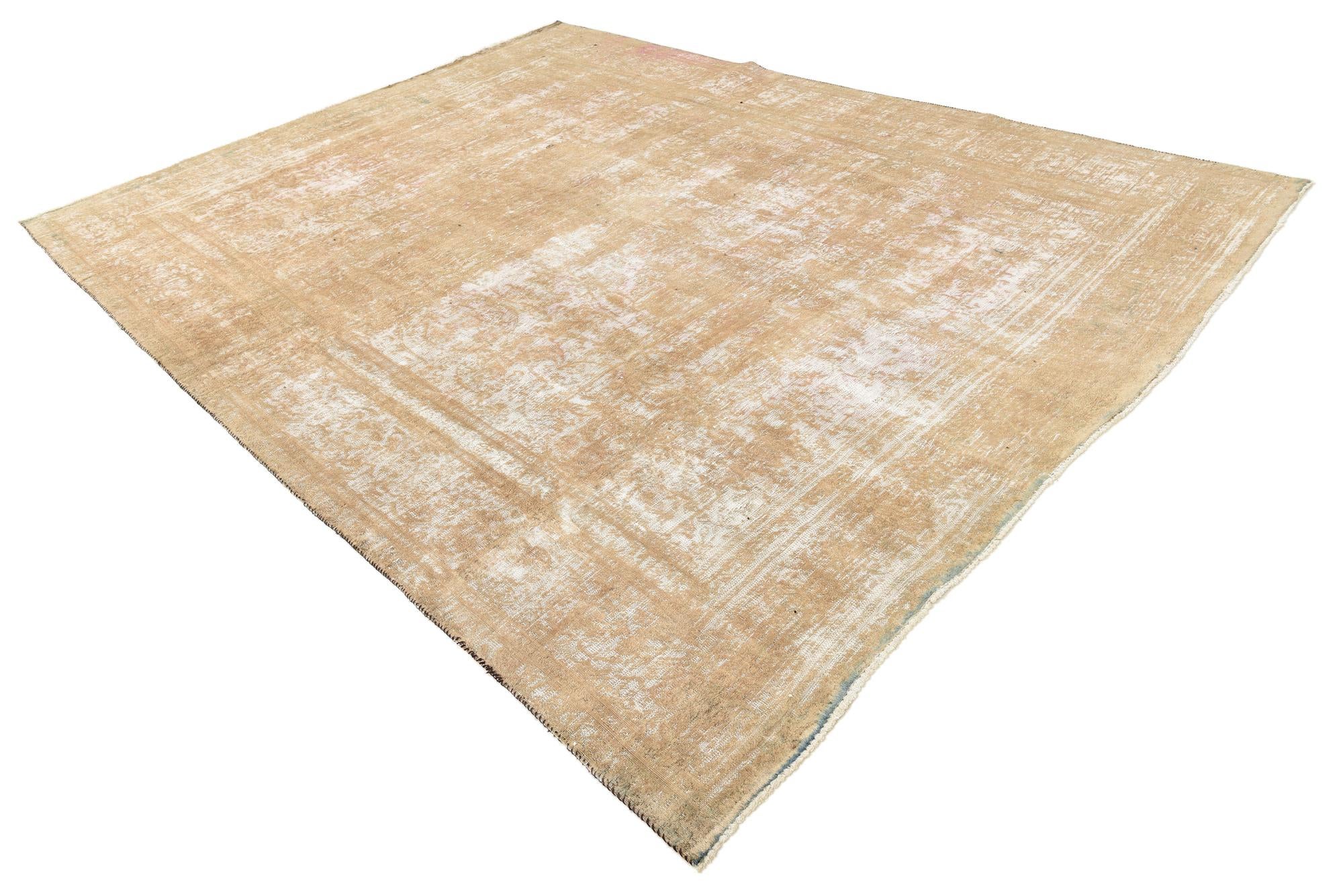 9' 1 x 12' Hand Knotted Ultra Vintage Persian Wool Rug