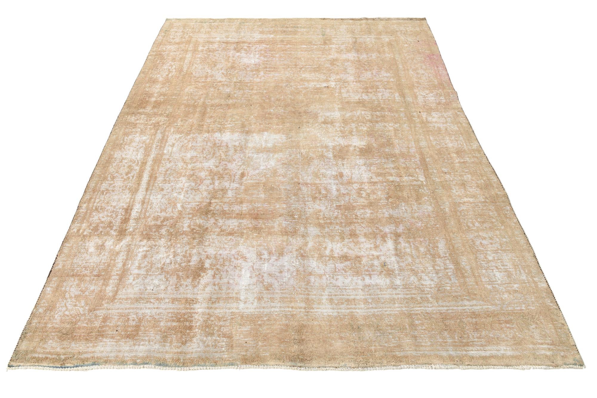 9' 1 x 12' Hand Knotted Ultra Vintage Persian Wool Rug