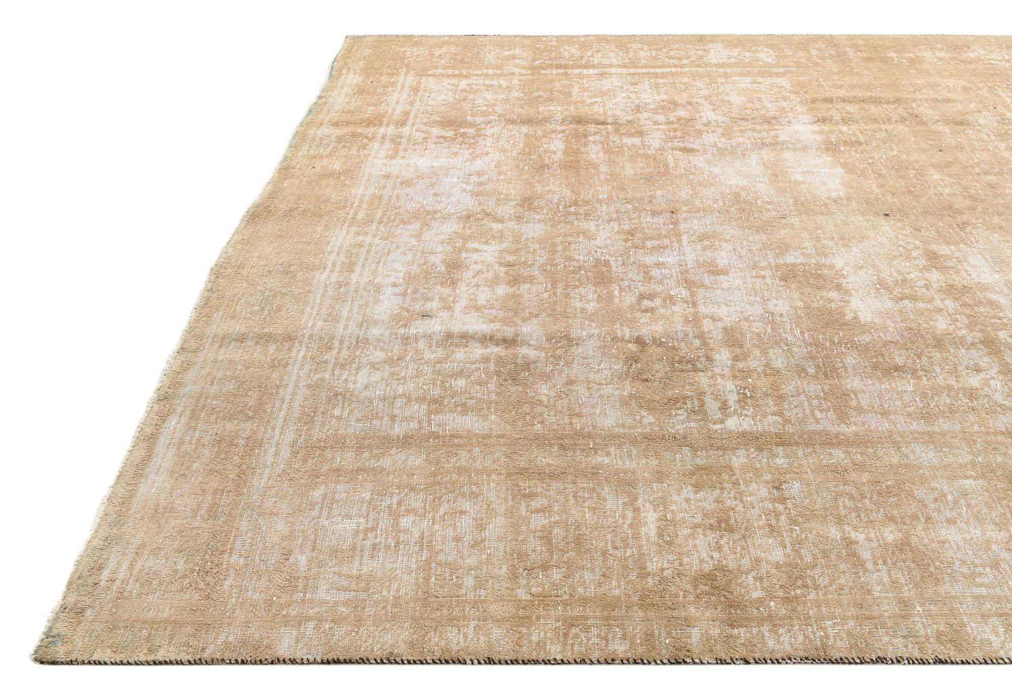 9' 1 x 12' Hand Knotted Ultra Vintage Persian Wool Rug