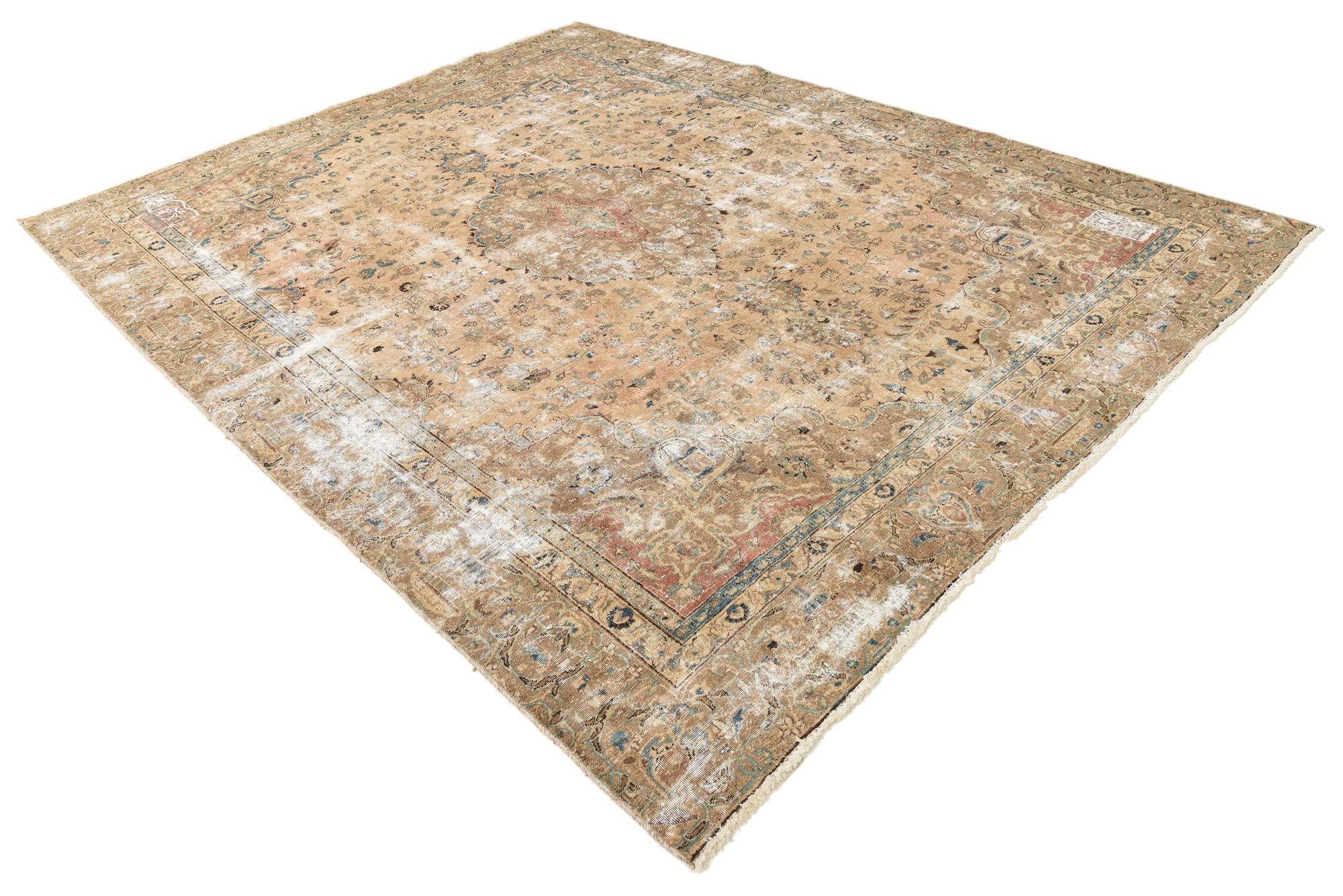9' x 11' 8 Hand Knotted Ultra Vintage Persian Wool Rug