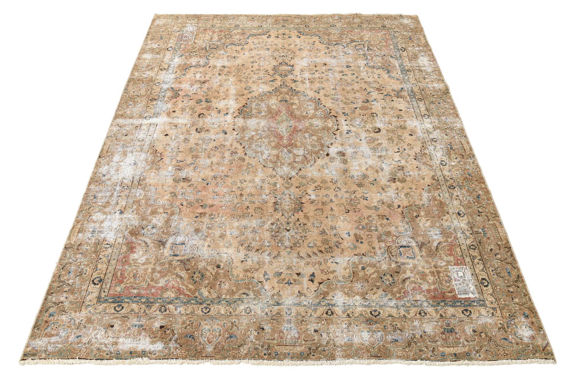 9' x 11' 8 Hand Knotted Ultra Vintage Persian Wool Rug