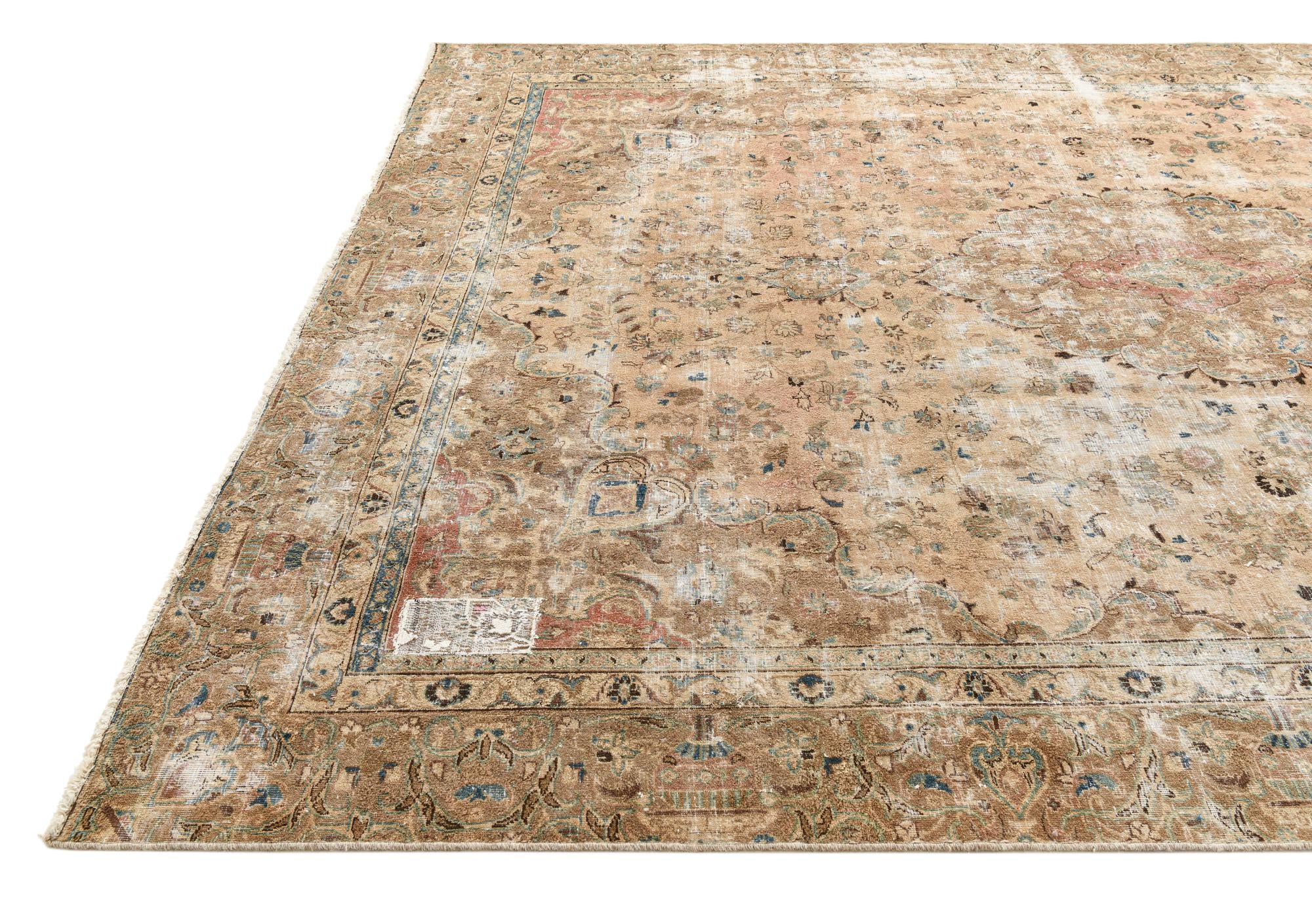 9' x 11' 8 Hand Knotted Ultra Vintage Persian Wool Rug