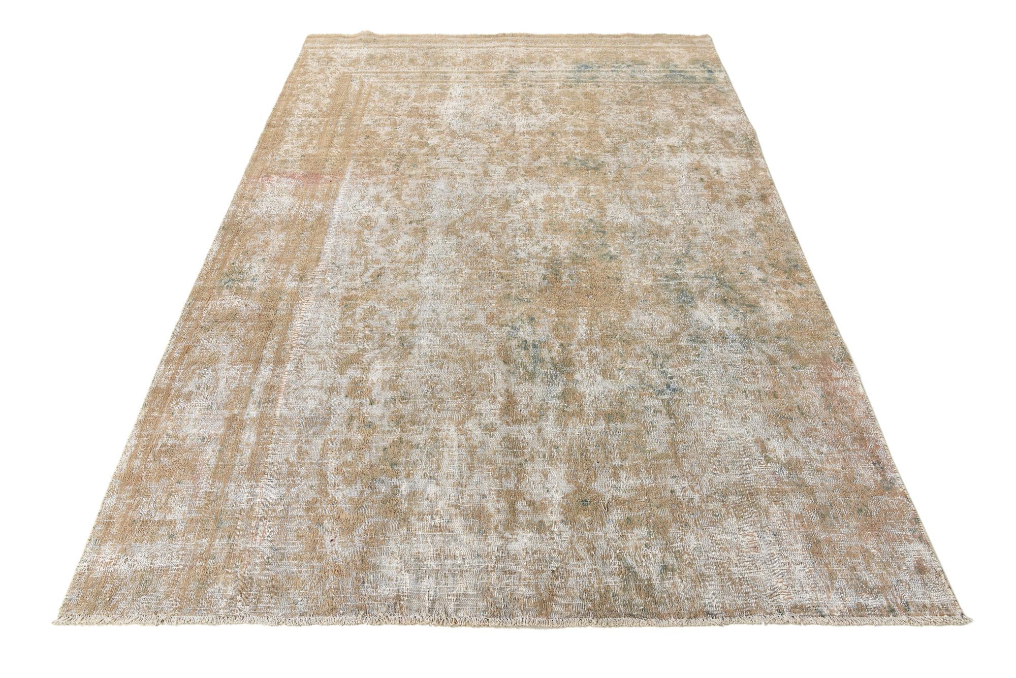 7' 2 x 10' 4 Hand Knotted Ultra Vintage Persian Wool Rug