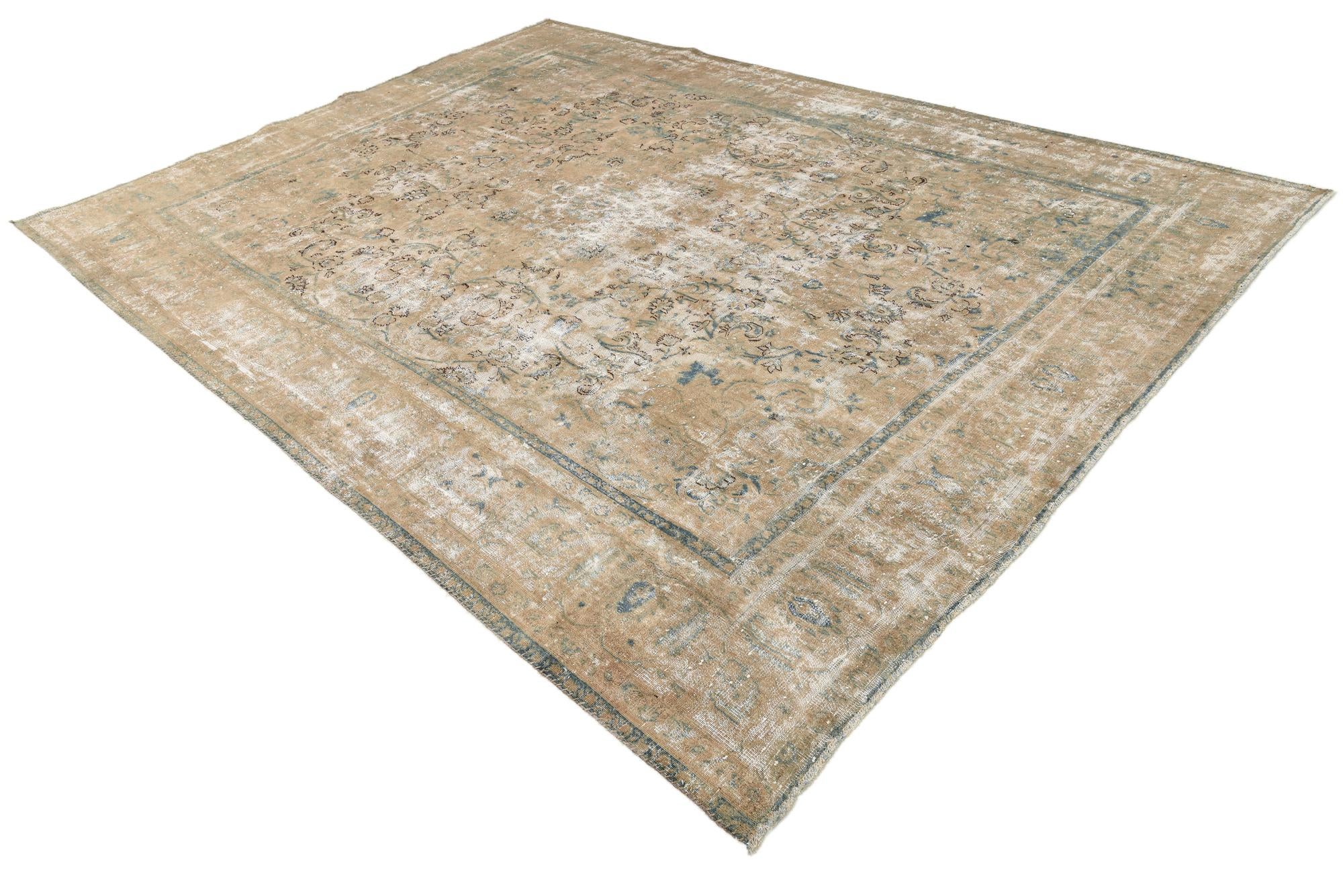 9' 5 x 13' Hand Knotted Ultra Vintage Persian Wool Rug