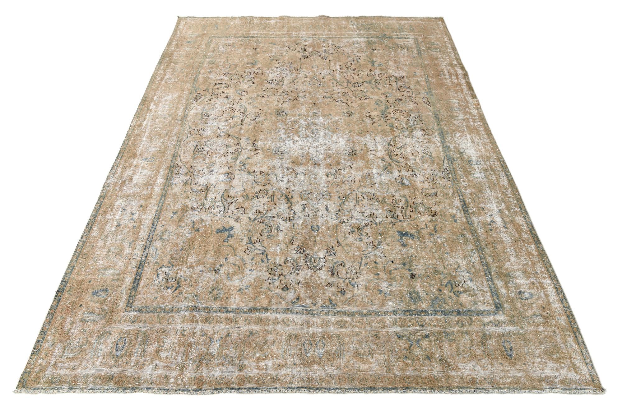 9' 5 x 13' Hand Knotted Ultra Vintage Persian Wool Rug