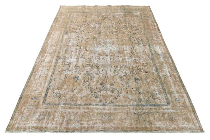 Detailfoto van 285cm x 395cm Handgeknoopt Ultra Vintage Perzisch Wol Vloerkleed