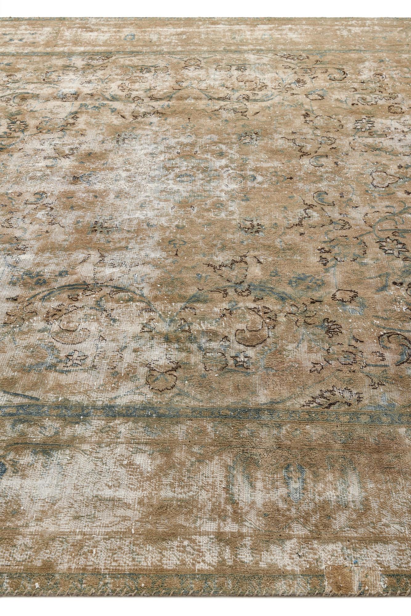 9' 5 x 13' Hand Knotted Ultra Vintage Persian Wool Rug