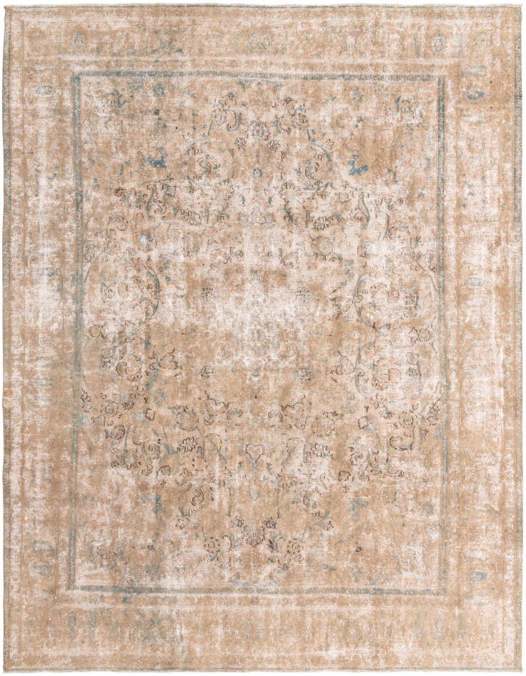 Detail image of 9' 5 x 13' Hand Knotted Ultra Vintage Persian Wool Rug