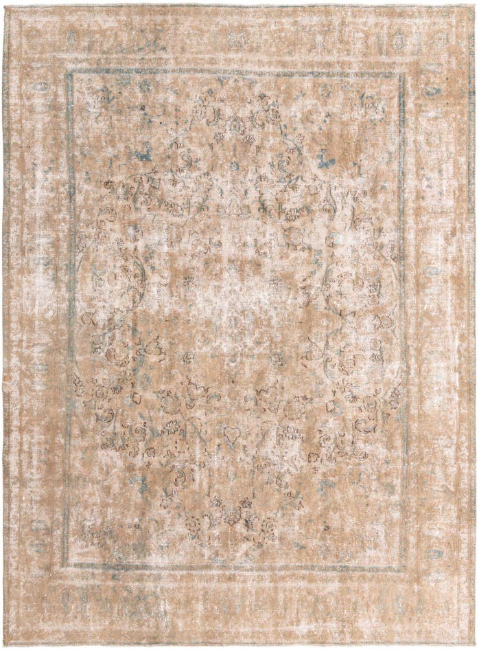 Detailfoto van 285cm x 395cm Handgeknoopt Ultra Vintage Perzisch Wol Vloerkleed