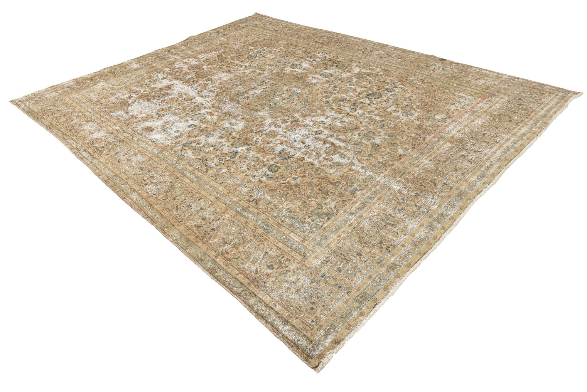 9' 7 x 12' 2 Hand Knotted Ultra Vintage Persian Wool Rug