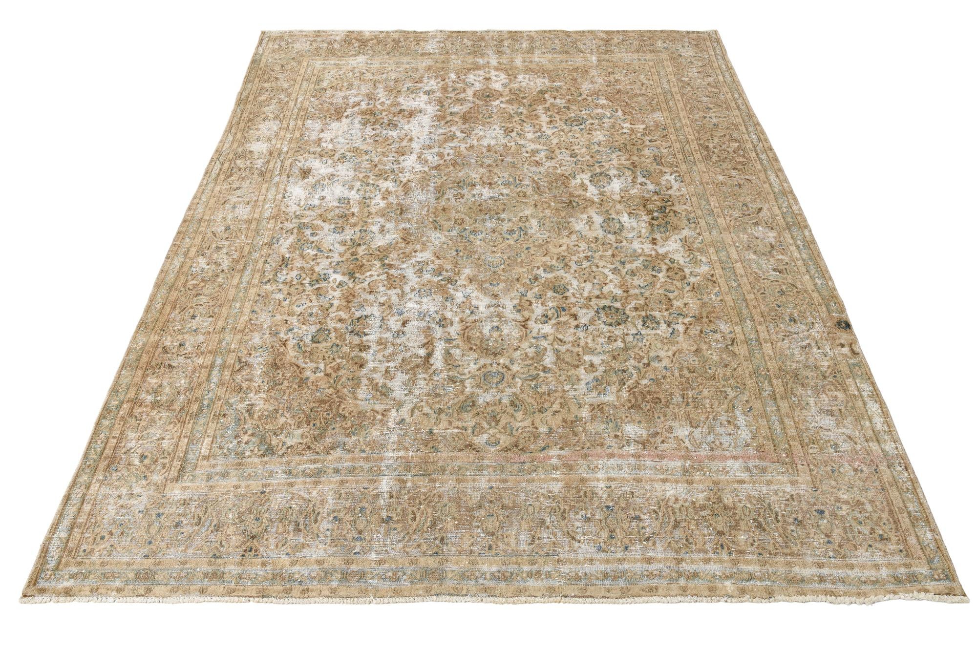 9' 7 x 12' 2 Hand Knotted Ultra Vintage Persian Wool Rug