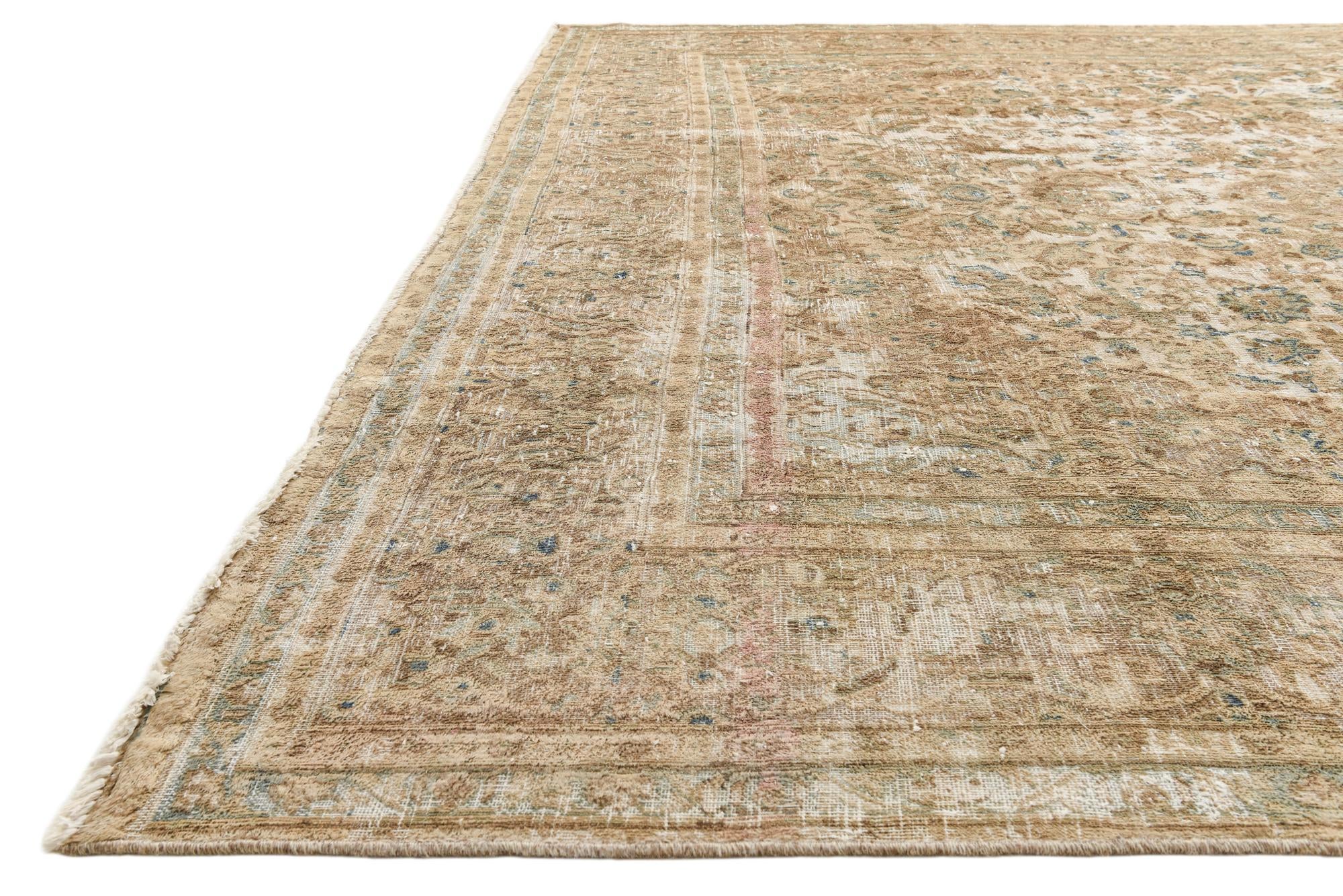 9' 7 x 12' 2 Hand Knotted Ultra Vintage Persian Wool Rug