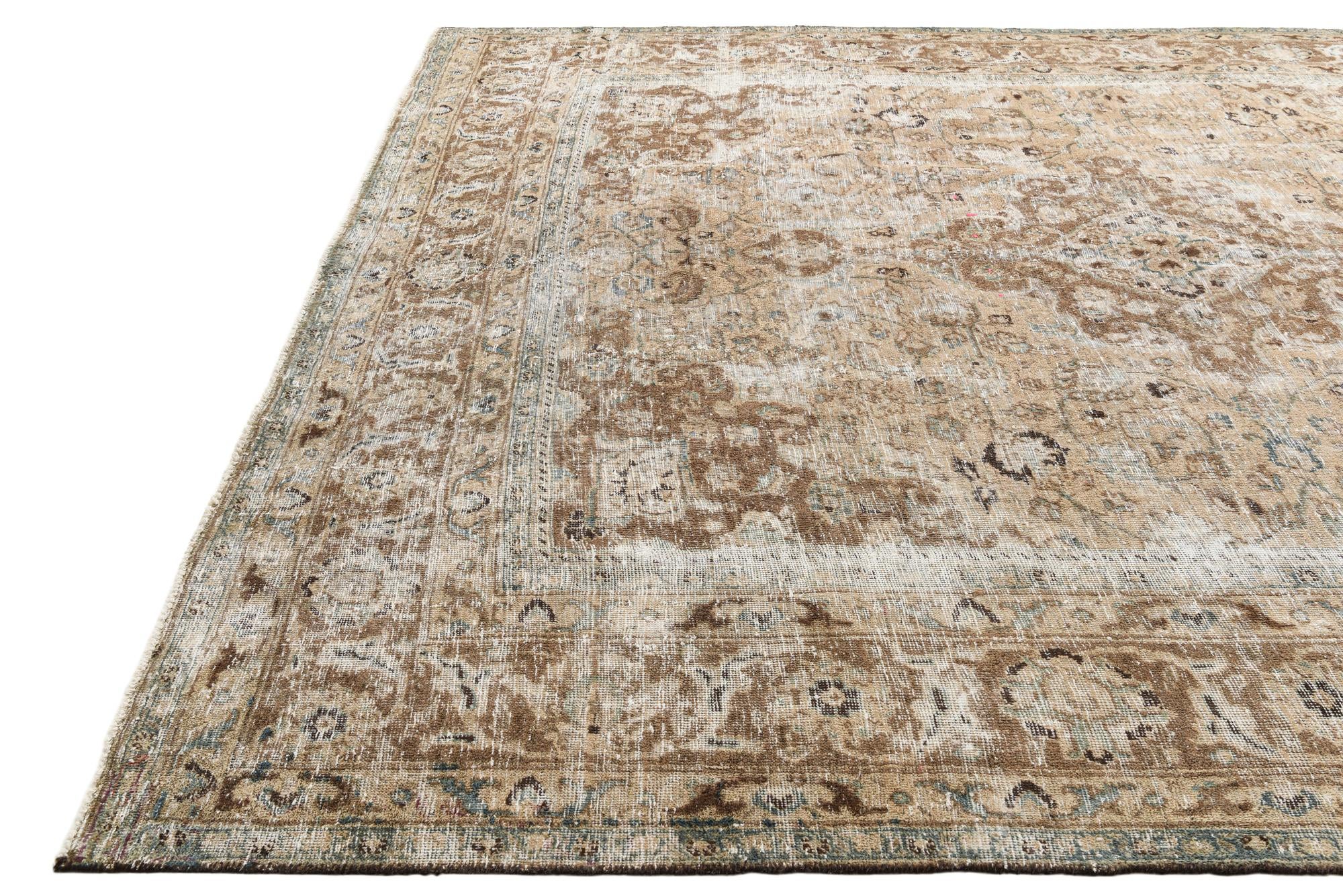 9' 10 x 12' 4 Hand Knotted Ultra Vintage Persian Wool Rug