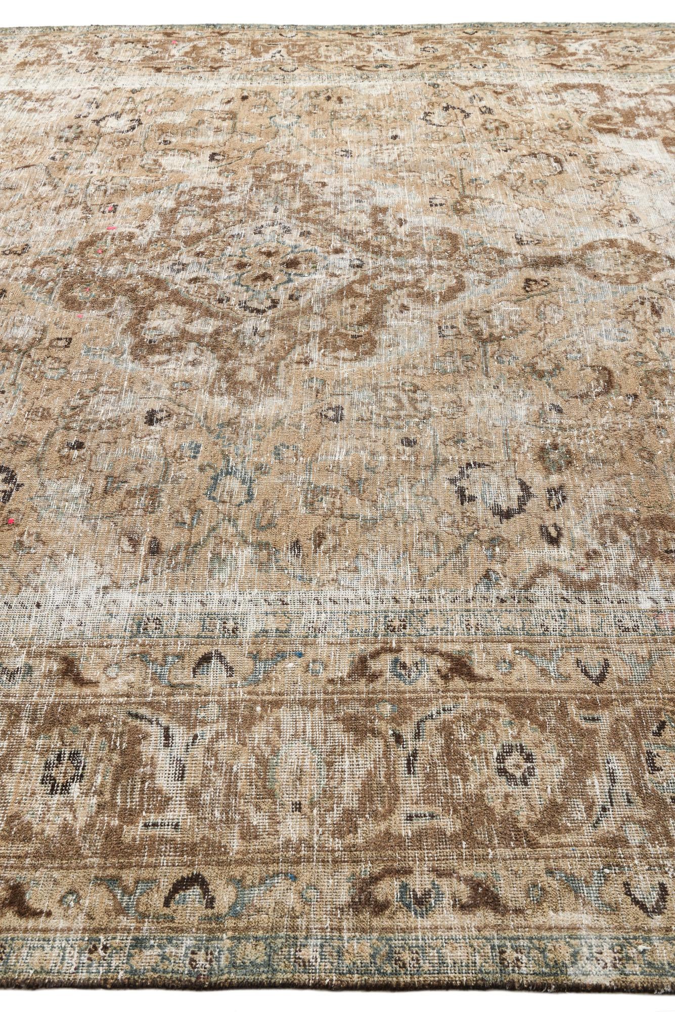 9' 10 x 12' 4 Hand Knotted Ultra Vintage Persian Wool Rug