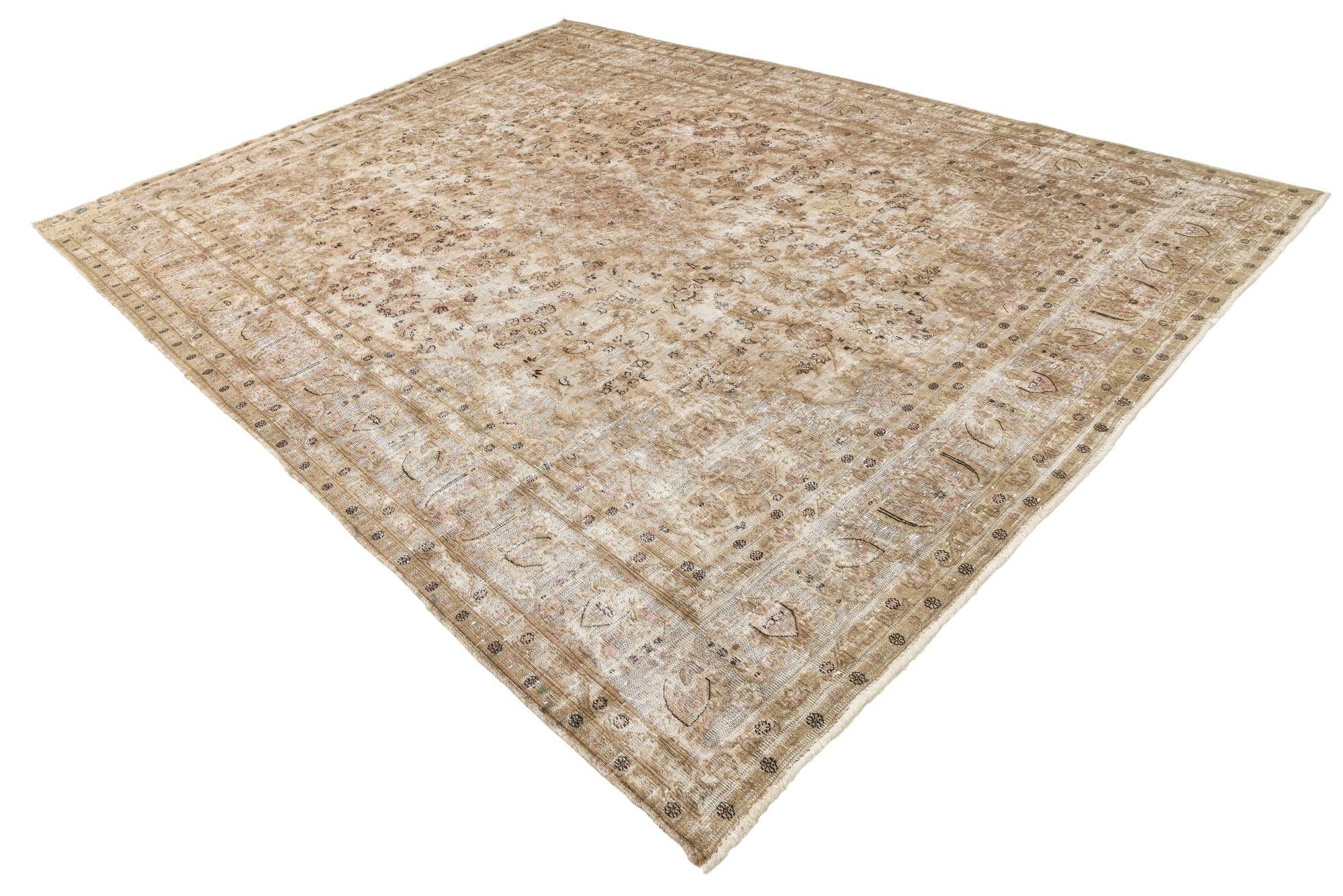9' 5 x 12' 6 Hand Knotted Ultra Vintage Persian Wool Rug