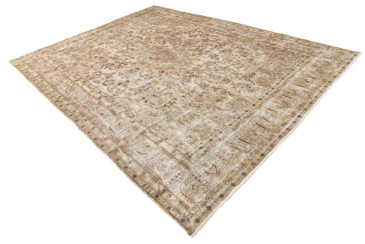 Detail image of 9' 5 x 12' 6 Hand Knotted Ultra Vintage Persian Wool Rug