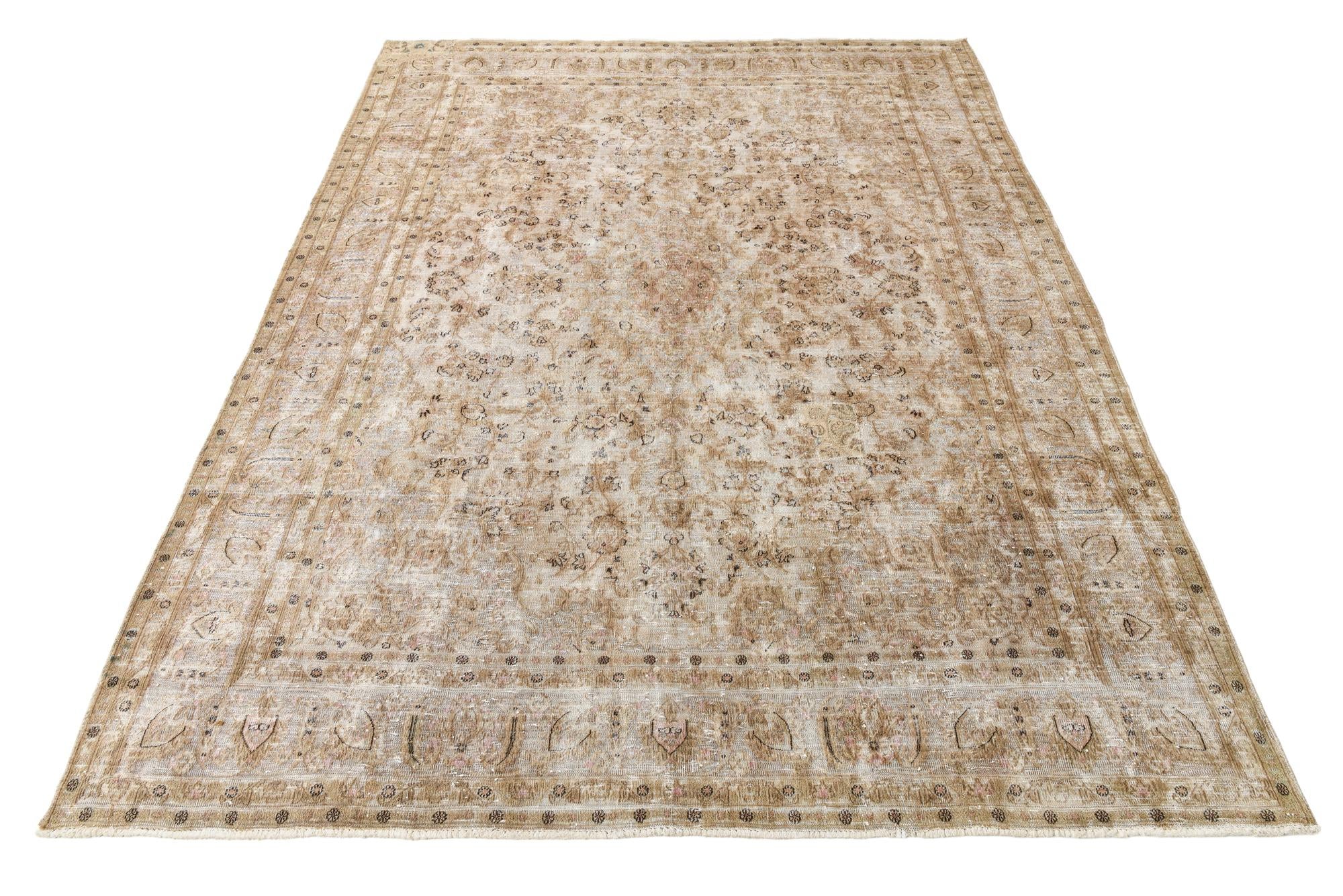 9' 5 x 12' 6 Hand Knotted Ultra Vintage Persian Wool Rug