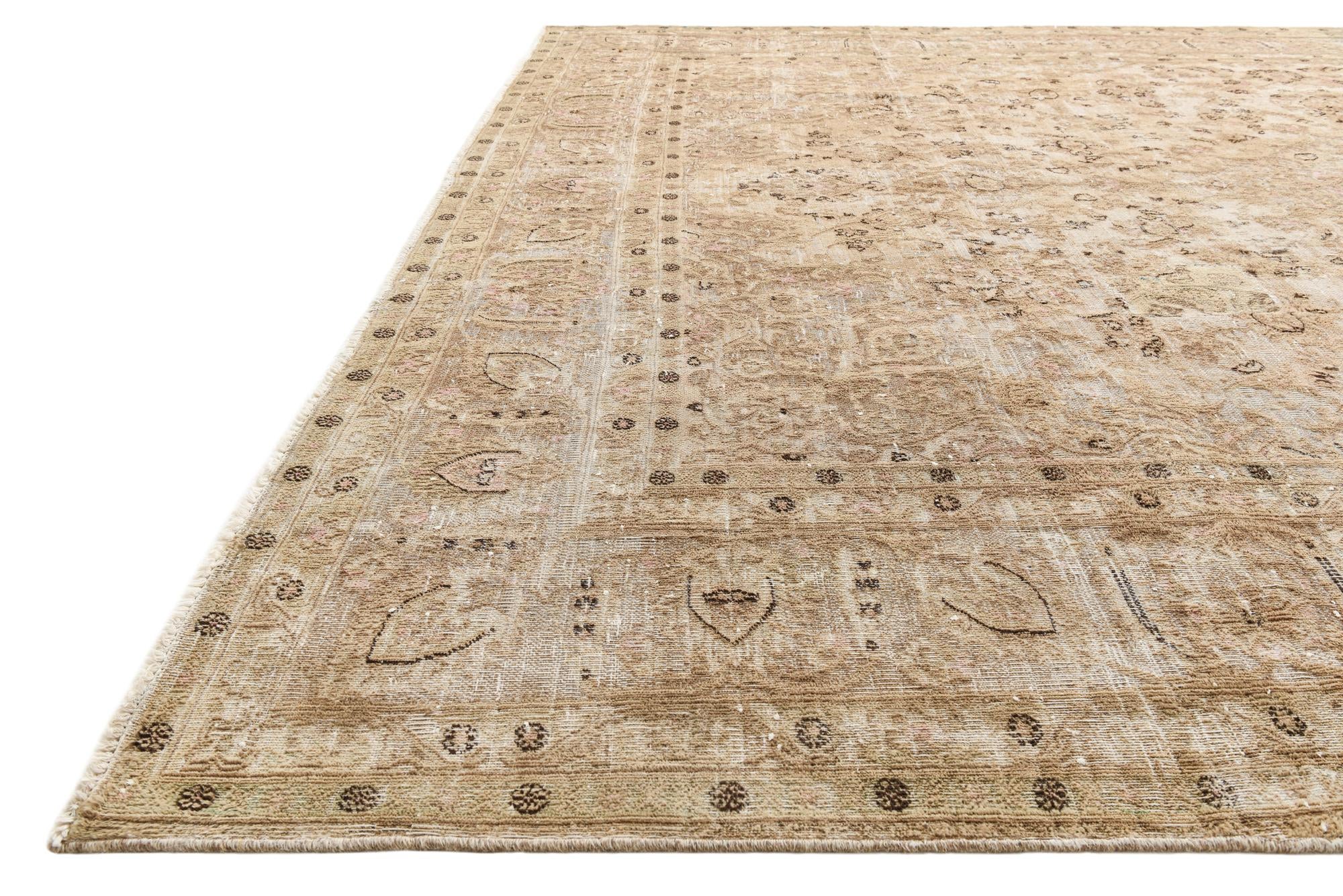 9' 5 x 12' 6 Hand Knotted Ultra Vintage Persian Wool Rug