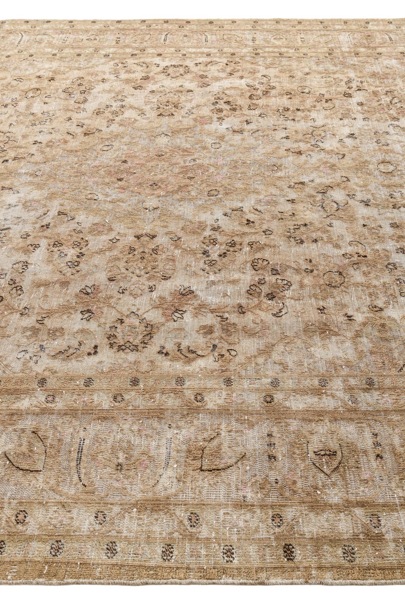 9' 5 x 12' 6 Hand Knotted Ultra Vintage Persian Wool Rug