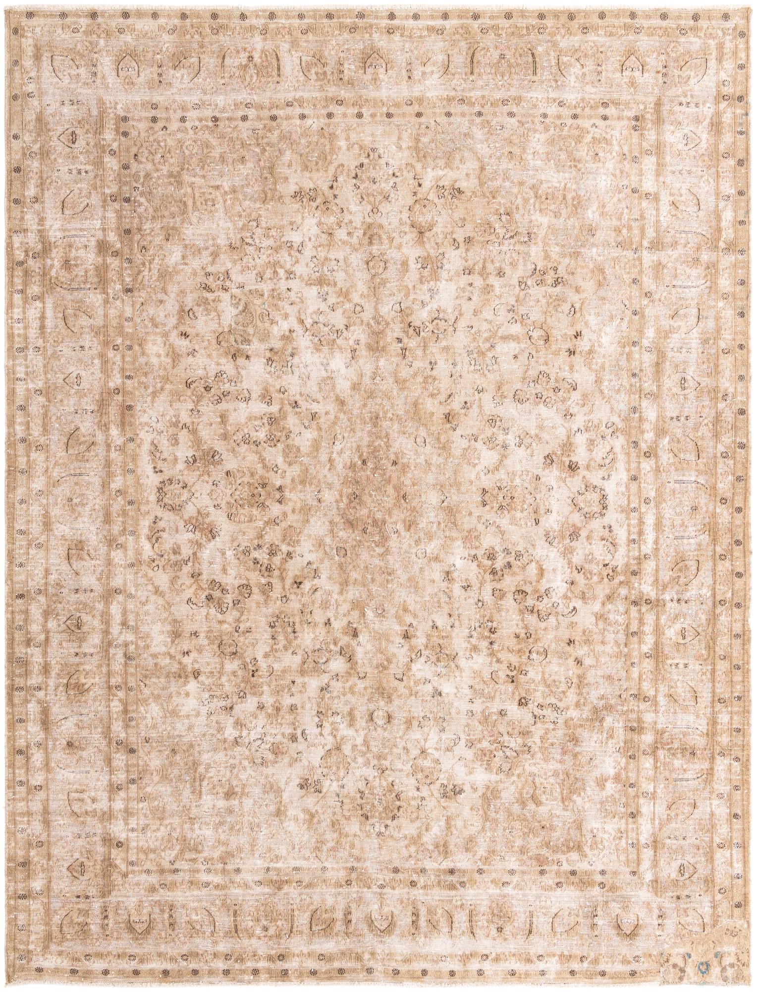 9' 5 x 12' 6 Hand Knotted Ultra Vintage Persian Wool Rug