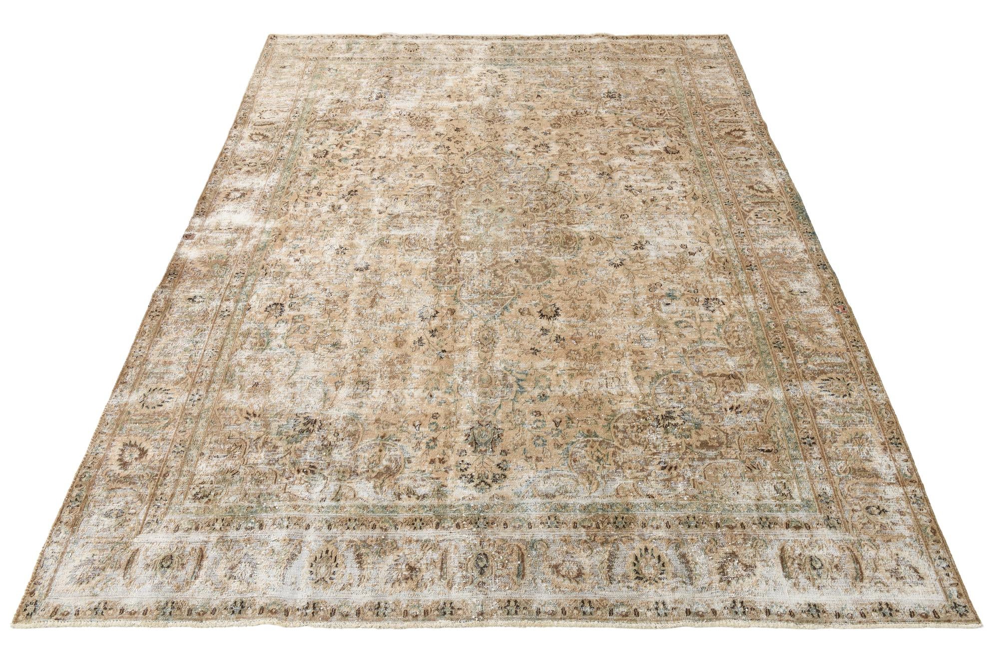 9' 1 x 11' 9 Hand Knotted Ultra Vintage Persian Wool Rug