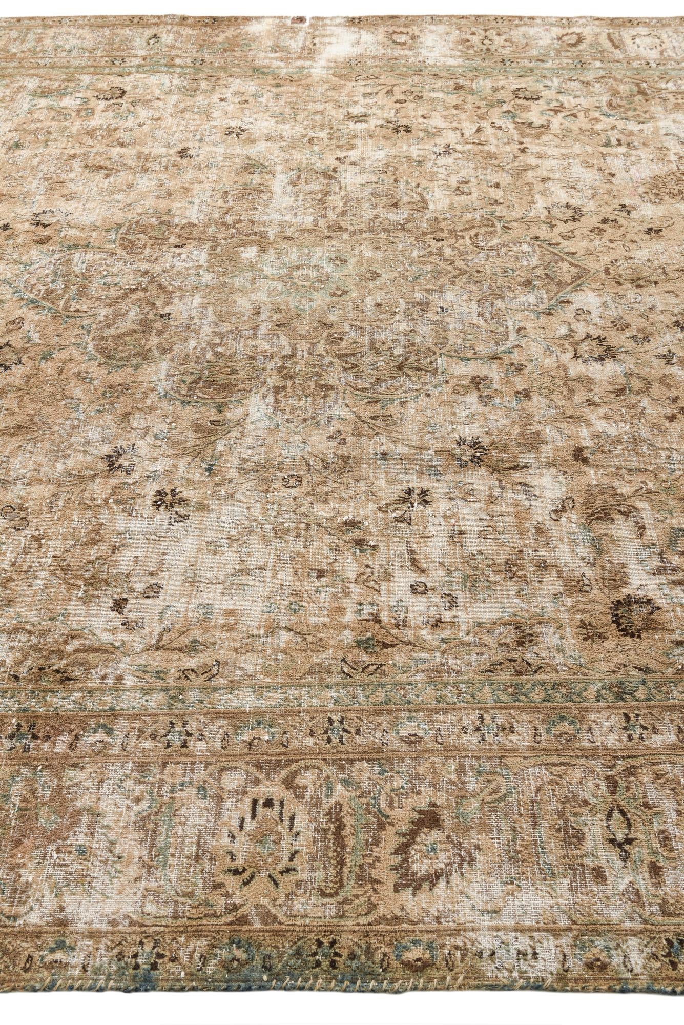 9' 1 x 11' 9 Hand Knotted Ultra Vintage Persian Wool Rug
