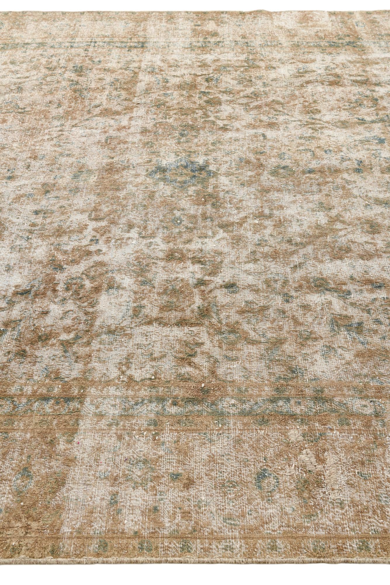 8' 7 x 11' 10 Hand Knotted Ultra Vintage Persian Wool Rug