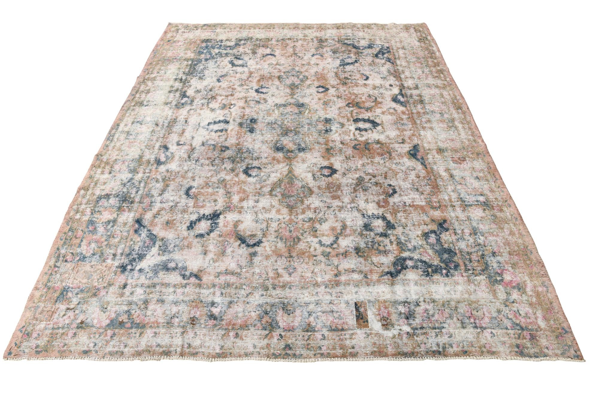 9' 10 x 12' 8 Hand Knotted Ultra Vintage Persian Wool Rug