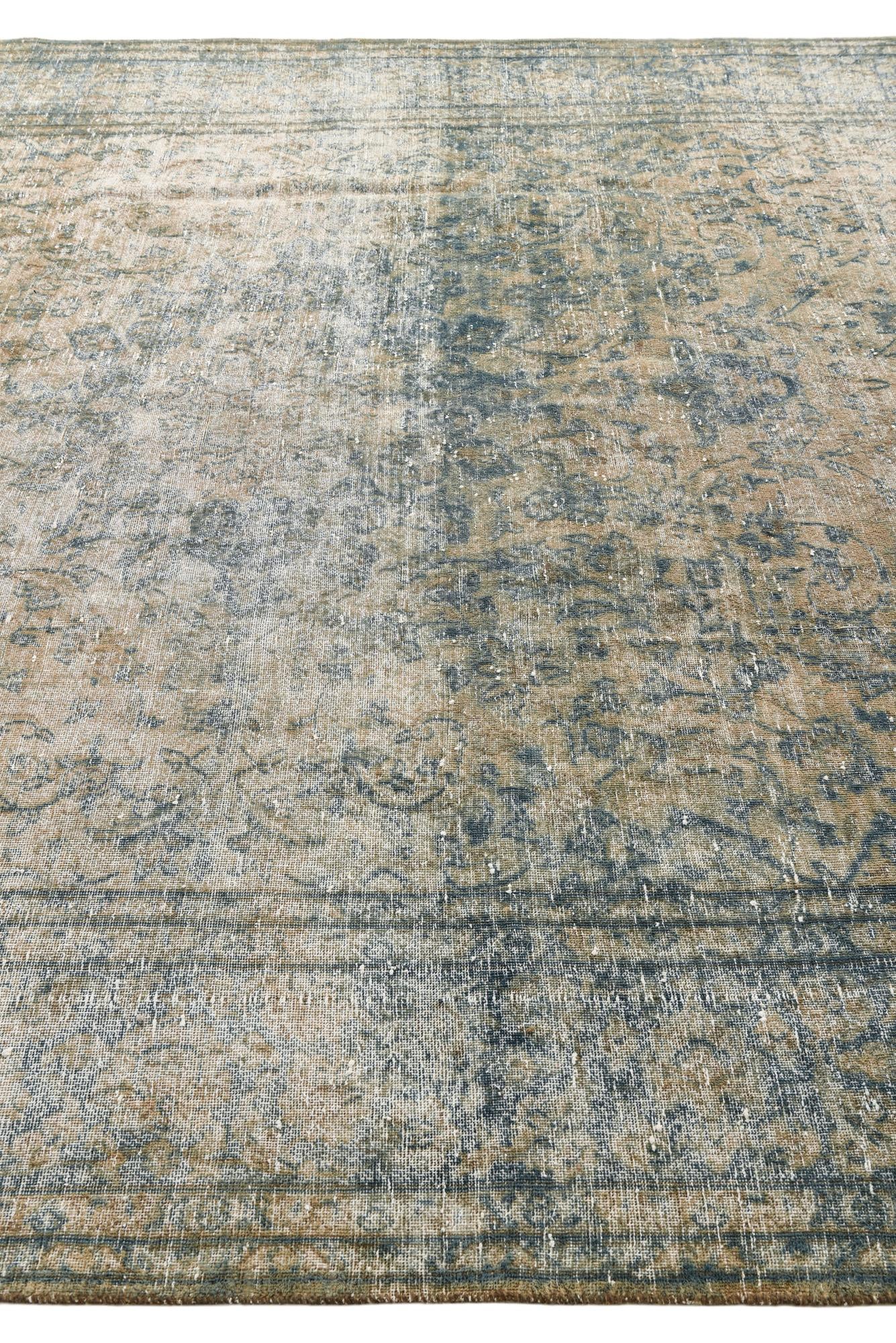 9' 1 x 12' Hand Knotted Ultra Vintage Persian Wool Rug