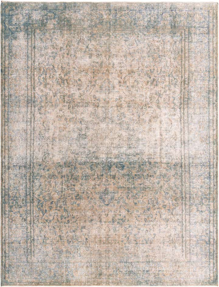 9' 1 x 12' Hand Knotted Ultra Vintage Persian Wool Rug