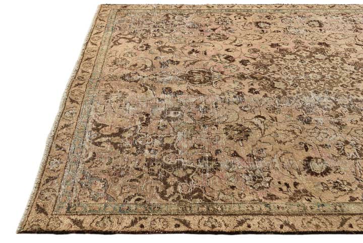 7' x 9' 6 Hand Knotted Ultra Vintage Persian Wool Rug